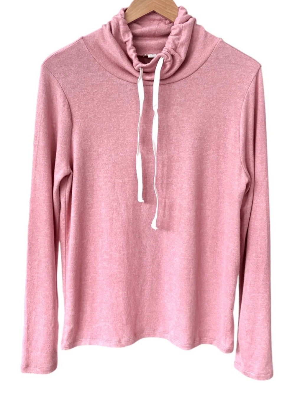 J. Crew Pink Drawstring Funnel Neck Long Sleeve Shirt Size XL Athleisure Sofr
